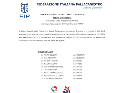 Sarà ancora U19 d’Eccellenza!